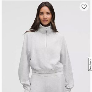 Lululemon Scuba Cropped 1/2 Zip Funnel Neck*Waffle HCUG S
